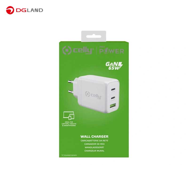 شارژر دیواری 2 پین 65W سلی مدل TC3GAN65W شارژر دیواری 2 پین 65W سلی مدل TC3GAN65W
