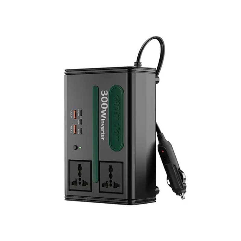 اینورتر و مبدل فندکی خودرو گرین لاین مدل GC-300 GNGC300PIN ظرفیت ۳۰۰ وات