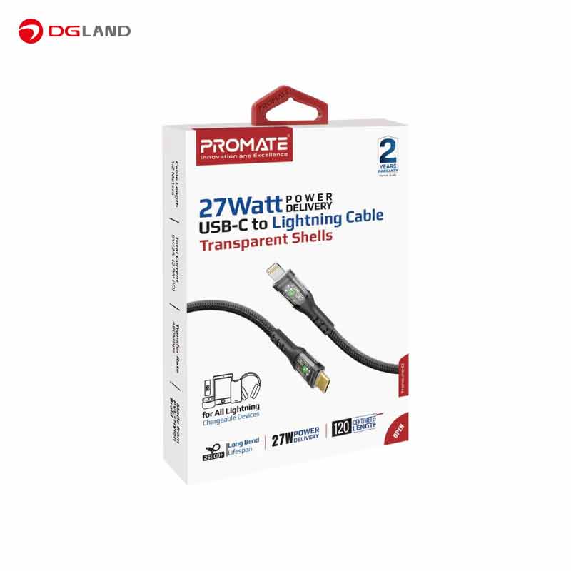 کابل تایپ سی به لایتنینگ پرومیت مدل TRANSLINE-CI طول 1.2 متر کابل تایپ سی به لایتنینگ پرومیت مدل TRANSLINE-CI طول 1.2 متر