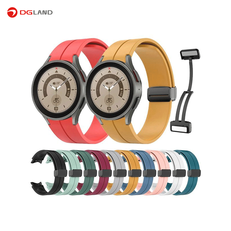 بند ساعت هوشمند سیلیکونی مدل Magnetic Buckle مناسب برای ساعت سامسونگ Galaxy Watch 5 Pro بند ساعت هوشمند سیلیکونی مدل Magnetic Buckle مناسب برای ساعت سامسونگ Galaxy Watch 5 Pro