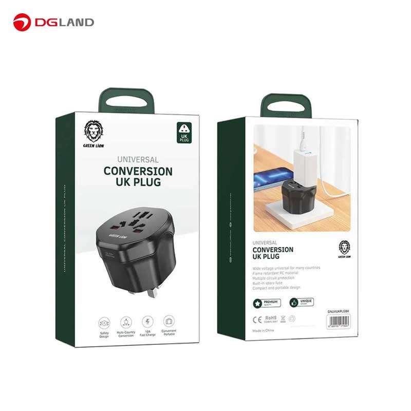 مبدل برق 3 به 3 گرین لاین مدل GNUVEUPLG2 2 Conversion Plug مبدل برق 3 به 3 گرین لاین مدل GNUVEUPLG2 2 Conversion Plug