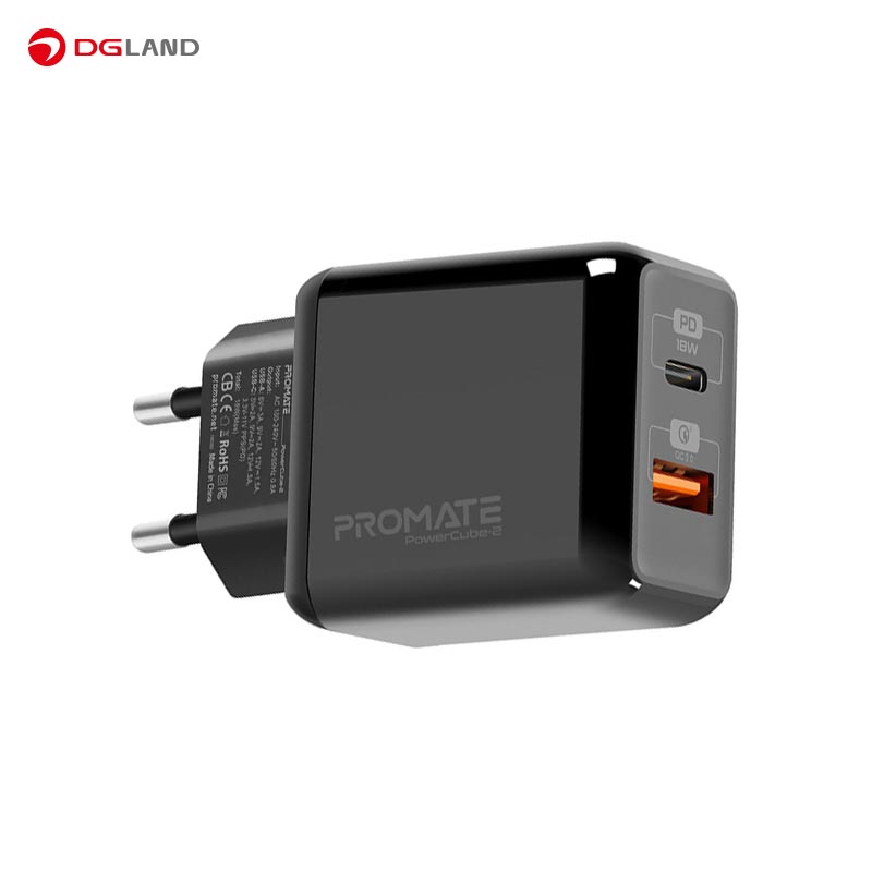 شارژر دیواری 18 وات پرومیت مدل PowerCube-2-UK شارژر دیواری 18 وات پرومیت مدل PowerCube-2-UK