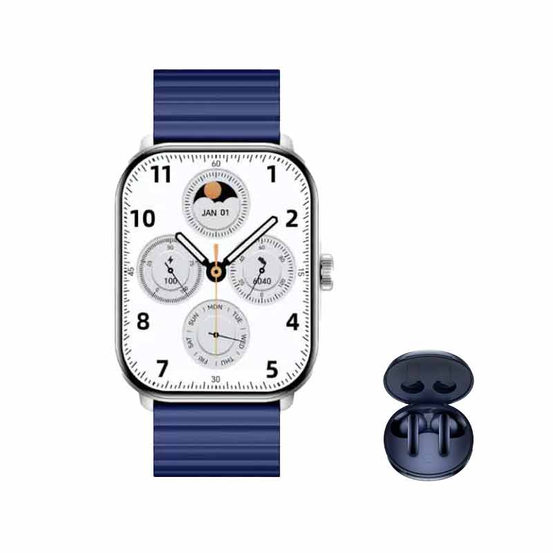 ساعت هوشمند گلوریمی مدل GC Plus بند سیلیکونی + هندزفری بلوتوثی کیو سی وای مدل T13 ANC 2 کد (VAL028)