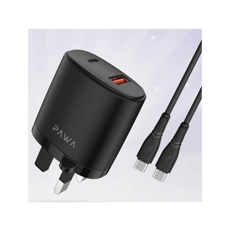 شارژر پاوا مدل PD + QC3.0 به همراه کابل تایپ سی به تایپ سی شارژر پاوا مدل PD + QC3.0 به همراه کابل تایپ سی به تایپ سی