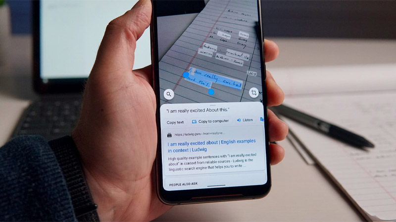  استفاده از google Lens برای کپی کردن نوشته از کاغذ به کامپیوتر