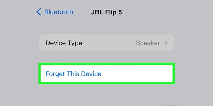 اسپیکر را از لیست دستگاه‌های بلوتوثی گوشی حذف کنید-نحوه ریست کردن اسپیکر های JBL