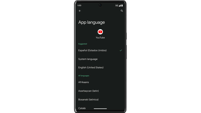 تنظیم زبان اپلیکیشن ها با آپدیت اندروید 13-زبان پیشفرض اپلیکیشن ها در Android 13