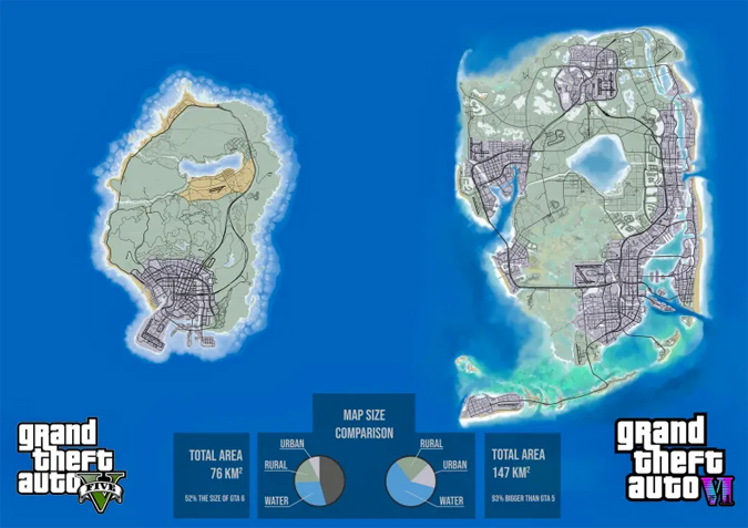 هرآنچه که از بازی GTA 6 می‌دانیم - نقشه بازی GTA 6