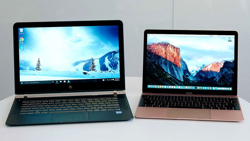 مقایسه مک بوک اپل با لپ تاپ اج پی