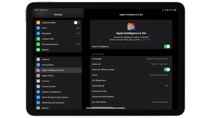 غیر فعال سازی Apple intelligence